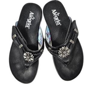 Alegria Layah Flip Flop Black Women's Size 37 EU / 7-7.5 US
